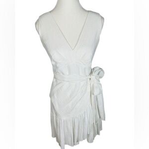 Rebecca Taylor White V-Neck Mini Dress Size 2